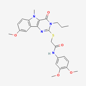 molecular formula C25H28N4O5S B2596882 N-(4-chlorophenyl)-4-[2-(cyclopropylamino)-2-oxoethyl]-3-oxopiperazine-1-carboxamide CAS No. 1112301-38-8