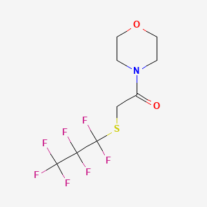 molecular formula C9H10F7NO2S B2596884 1-Morpholino-2-((perfluoropropyl)thio)ethanone CAS No. 327069-56-7