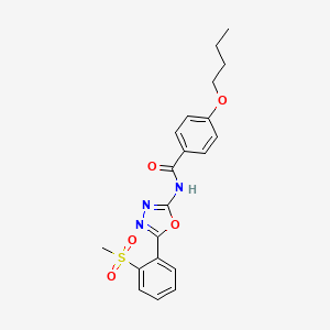 molecular formula C20H21N3O5S B2596885 4-丁氧基-N-[5-(2-甲基磺酰苯基)-1,3,4-恶二唑-2-基]苯甲酰胺 CAS No. 886921-76-2