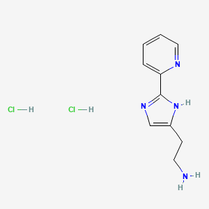 molecular formula C10H14Cl2N4 B2596887 2-(2-(吡啶-2-基)-1H-咪唑-4-基)乙胺二盐酸盐 CAS No. 56624-07-8