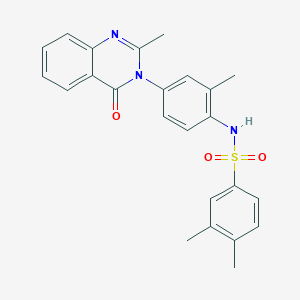 molecular formula C24H23N3O3S B2596888 3,4-dimethyl-N-(2-methyl-4-(2-methyl-4-oxoquinazolin-3(4H)-yl)phenyl)benzenesulfonamide CAS No. 898420-71-8