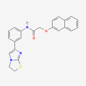 molecular formula C23H19N3O2S B2596889 N-(3-(2,3-二氢咪唑并[2,1-b]噻唑-6-基)苯基)-2-(萘-2-氧代)乙酰胺 CAS No. 893971-83-0