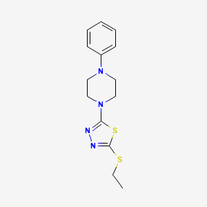 molecular formula C14H18N4S2 B2596890 2-(Ethylthio)-5-(4-phenylpiperazin-1-yl)-1,3,4-thiadiazole CAS No. 1105198-83-1
