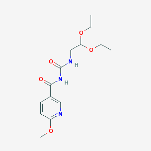 molecular formula C14H21N3O5 B2596894 N-(2,2-diethoxyethyl)-N'-[(6-methoxy-3-pyridinyl)carbonyl]urea CAS No. 240799-46-6