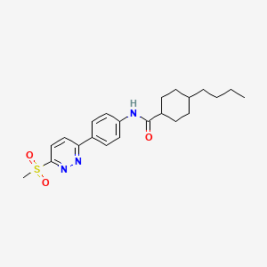 molecular formula C22H29N3O3S B2596901 4-butyl-N-(4-(6-(methylsulfonyl)pyridazin-3-yl)phenyl)cyclohexanecarboxamide CAS No. 921839-26-1