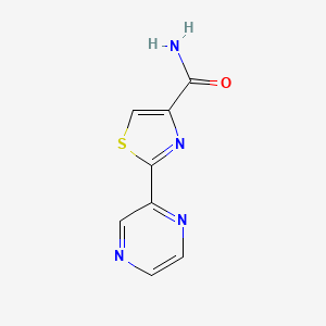 molecular formula C8H6N4OS B2596907 2-(Pyrazin-2-yl)thiazole-4-carboxamide CAS No. 1235296-44-2