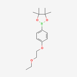 molecular formula C16H25BO4 B2596910 2-[4-(2-乙氧基乙氧基)苯基]-4,4,5,5-四甲基-1,3,2-二氧杂硼环丁烷 CAS No. 2096997-06-5