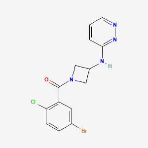 molecular formula C14H12BrClN4O B2596913 N-[1-(5-bromo-2-chlorobenzoyl)azetidin-3-yl]pyridazin-3-amine CAS No. 2097897-79-3