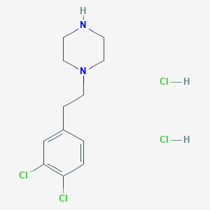 molecular formula C12H18Cl4N2 B2596916 1-(3,4-Dichlorophenethyl)piperazine 2HCl CAS No. 150208-27-8; 2138088-44-3