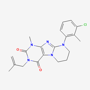 molecular formula C20H22ClN5O2 B2596920 9-(3-chloro-2-methylphenyl)-1-methyl-3-(2-methylprop-2-enyl)-7,8-dihydro-6H-purino[7,8-a]pyrimidine-2,4-dione CAS No. 876900-23-1
