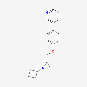 molecular formula C18H20N2O B2596924 3-[4-[(1-Cyclobutylaziridin-2-yl)methoxy]phenyl]pyridine CAS No. 2411245-99-1