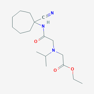molecular formula C17H29N3O3 B2596928 Ethyl 2-({[(1-cyanocycloheptyl)carbamoyl]methyl}(propan-2-yl)amino)acetate CAS No. 1241282-55-2