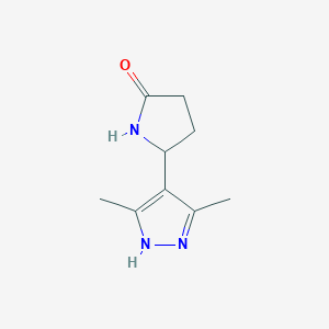 molecular formula C9H13N3O B2596932 5-(3,5-Dimethyl-1H-pyrazol-4-yl)pyrrolidin-2-on CAS No. 1367709-65-6