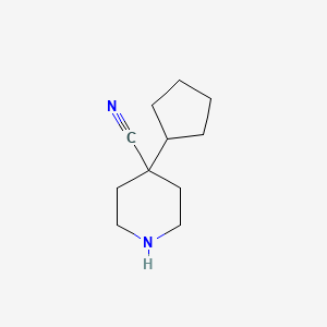 molecular formula C11H18N2 B2596936 4-Cyclopentylpiperidine-4-carbonitrile CAS No. 1510897-65-0