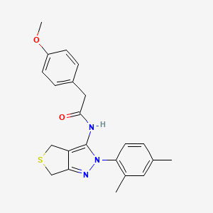 molecular formula C22H23N3O2S B2596938 N-(2-(2,4-dimethylphenyl)-4,6-dihydro-2H-thieno[3,4-c]pyrazol-3-yl)-2-(4-methoxyphenyl)acetamide CAS No. 361172-65-8