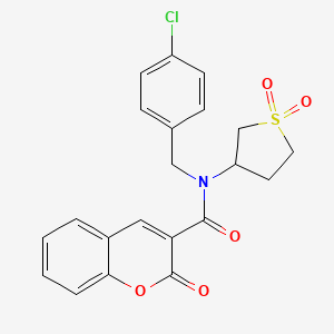 molecular formula C21H18ClNO5S B2596944 N-(4-chlorobenzyl)-N-(1,1-dioxidotetrahydrothiophen-3-yl)-2-oxo-2H-chromene-3-carboxamide CAS No. 577996-09-9