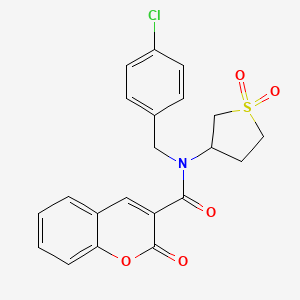 molecular formula C21H18ClNO5S B2596944 N-(4-氯苄基)-N-(1,1-二氧化四氢噻吩-3-基)-2-氧代-2H-色烯-3-甲酰胺 CAS No. 577996-09-9