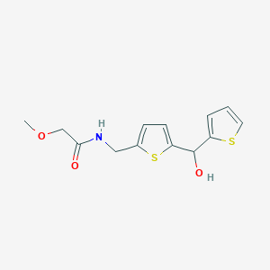 molecular formula C13H15NO3S2 B2596946 N-((5-(hydroxy(thiophen-2-yl)methyl)thiophen-2-yl)methyl)-2-methoxyacetamide CAS No. 1421513-79-2