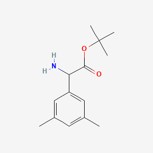 molecular formula C14H21NO2 B2596950 Tert-butyl 2-amino-2-(3,5-dimethylphenyl)acetate CAS No. 2248259-72-3