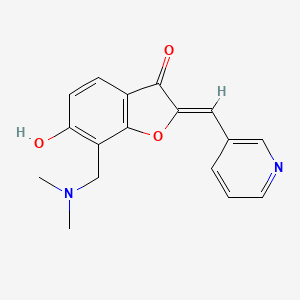 molecular formula C17H16N2O3 B2596952 (Z)-7-((dimethylamino)methyl)-6-hydroxy-2-(pyridin-3-ylmethylene)benzofuran-3(2H)-one CAS No. 896596-76-2