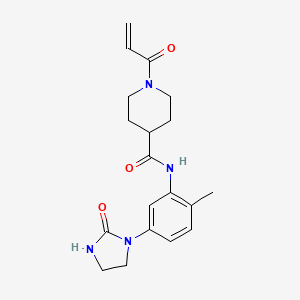 molecular formula C19H24N4O3 B2596955 N-[2-Methyl-5-(2-oxoimidazolidin-1-yl)phenyl]-1-prop-2-enoylpiperidine-4-carboxamide CAS No. 2361737-74-6