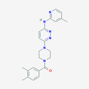 molecular formula C23H26N6O B2596958 (3,4-Dimethylphenyl)(4-(6-((4-methylpyridin-2-yl)amino)pyridazin-3-yl)piperazin-1-yl)methanone CAS No. 1021072-53-6