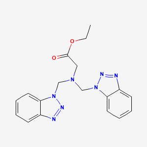 molecular formula C18H19N7O2 B2596959 Ethyl 2-[bis(benzotriazol-1-ylmethyl)amino]acetate CAS No. 300678-15-3