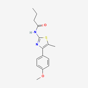 molecular formula C15H18N2O2S B2596965 N-[4-(4-methoxyphenyl)-5-methyl-1,3-thiazol-2-yl]butanamide CAS No. 457941-69-4