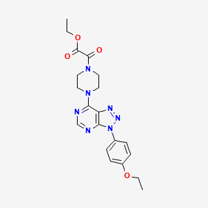 molecular formula C20H23N7O4 B2596966 2-(4-(3-(4-乙氧苯基)-3H-[1,2,3]三唑并[4,5-d]嘧啶-7-基)哌嗪-1-基)-2-氧代乙酸乙酯 CAS No. 920207-35-8