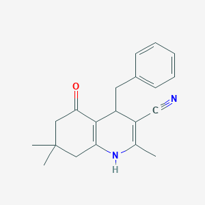 molecular formula C20H22N2O B259697 4-Benzyl-2,7,7-trimethyl-5-oxo-1,4,5,6,7,8-hexahydro-3-quinolinecarbonitrile 