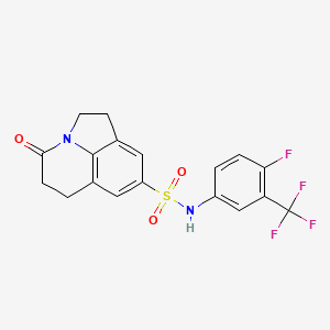 molecular formula C18H14F4N2O3S B2596970 N-(4-氟-3-(三氟甲基)苯基)-4-氧代-2,4,5,6-四氢-1H-吡咯并[3,2,1-ij]喹啉-8-磺酰胺 CAS No. 898436-08-3