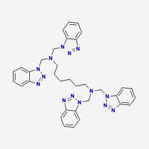 molecular formula C34H36N14 B2596972 Bis(1H-1,2,3-benzotriazol-1-ylmethyl)({6-[bis(1H-1,2,3-benzotriazol-1-ylmethyl)amino]hexyl})amine CAS No. 79202-98-5