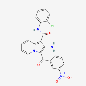 molecular formula C22H15ClN4O4 B2596979 2-amino-N-(2-chlorophenyl)-3-(3-nitrobenzoyl)indolizine-1-carboxamide CAS No. 904267-16-9