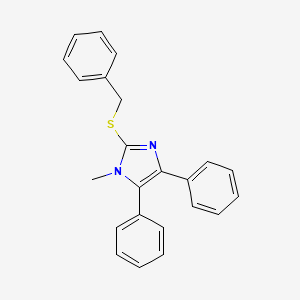 molecular formula C23H20N2S B2596991 2-(benzylsulfanyl)-1-methyl-4,5-diphenyl-1H-imidazole CAS No. 338412-78-5