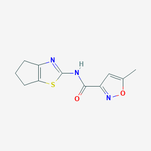 molecular formula C11H11N3O2S B2596994 N-(5,6-dihydro-4H-cyclopenta[d]thiazol-2-yl)-5-methylisoxazole-3-carboxamide CAS No. 941909-35-9