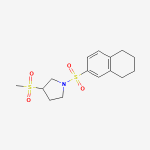 molecular formula C15H21NO4S2 B2597005 3-(Methylsulfonyl)-1-((5,6,7,8-tetrahydronaphthalen-2-yl)sulfonyl)pyrrolidine CAS No. 1448078-72-5
