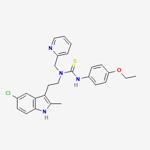 molecular formula C26H27ClN4OS B2597007 1-[2-(5-氯-2-甲基-1H-吲哚-3-基)乙基]-3-(4-乙氧基苯基)-1-(吡啶-2-基甲基)硫脲 CAS No. 851971-05-6