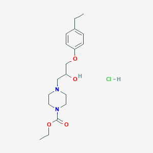 molecular formula C18H29ClN2O4 B2597015 Ethyl 4-(3-(4-ethylphenoxy)-2-hydroxypropyl)piperazine-1-carboxylate hydrochloride CAS No. 1052406-08-2