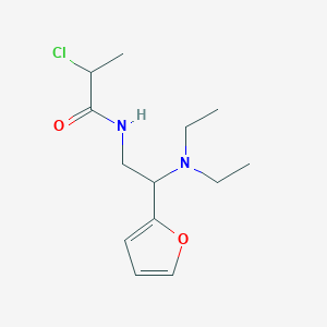 molecular formula C13H21ClN2O2 B2597017 2-Chloro-N-[2-(diethylamino)-2-(furan-2-yl)ethyl]propanamide CAS No. 2411254-57-2