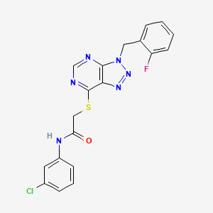 molecular formula C19H14ClFN6OS B2597018 N-(3-氯苯基)-2-((3-(2-氟苯甲基)-3H-[1,2,3]三唑并[4,5-d]嘧啶-7-基)硫代)乙酰胺 CAS No. 863458-55-3