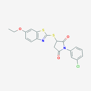 1-(3-Chlorophenyl)-3-[(6-ethoxy-1,3-benzothiazol-2-yl)sulfanyl]pyrrolidine-2,5-dione