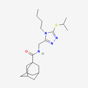 N-[(4-butyl-5-propan-2-ylsulfanyl-1,2,4-triazol-3-yl)methyl]adamantane-1-carboxamide