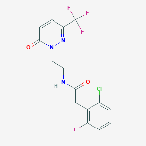 2-(2-Chloro-6-fluorophenyl)-N-[2-[6-oxo-3-(trifluoromethyl)pyridazin-1-yl]ethyl]acetamide