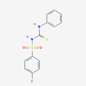 molecular formula C13H11FN2O2S2 B2597025 4-氟代-N-(苯甲酰氨基硫代甲酰)苯磺酰胺 CAS No. 519150-22-2