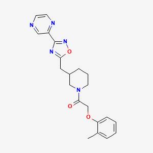 molecular formula C21H23N5O3 B2597026 1-(3-((3-(吡嗪-2-基)-1,2,4-恶二唑-5-基)甲基)哌啶-1-基)-2-(邻甲苯氧基)乙酮 CAS No. 1705996-74-2