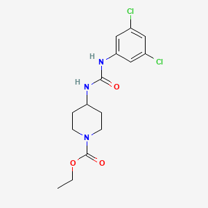 molecular formula C15H19Cl2N3O3 B2597038 Ethyl 4-{[(3,5-dichlorophenyl)carbamoyl]amino}piperidine-1-carboxylate CAS No. 1386907-63-6