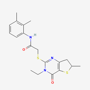 molecular formula C19H23N3O2S2 B2597055 N-(2,3-dimethylphenyl)-2-((3-ethyl-6-methyl-4-oxo-3,4,6,7-tetrahydrothieno[3,2-d]pyrimidin-2-yl)thio)acetamide CAS No. 851409-39-7