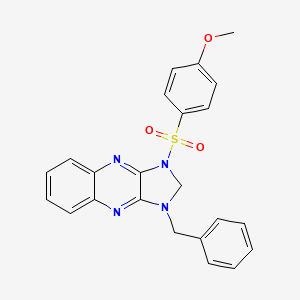 molecular formula C23H20N4O3S B2597064 1-benzyl-3-((4-methoxyphenyl)sulfonyl)-2,3-dihydro-1H-imidazo[4,5-b]quinoxaline CAS No. 845982-73-2