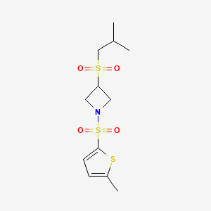 molecular formula C12H19NO4S3 B2597069 3-(Isobutylsulfonyl)-1-((5-methylthiophen-2-yl)sulfonyl)azetidine CAS No. 1797087-22-9