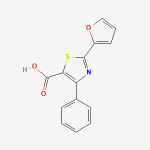 molecular formula C14H9NO3S B2597072 2-(Furan-2-yl)-4-phenyl-1,3-thiazole-5-carboxylic acid CAS No. 950114-59-7